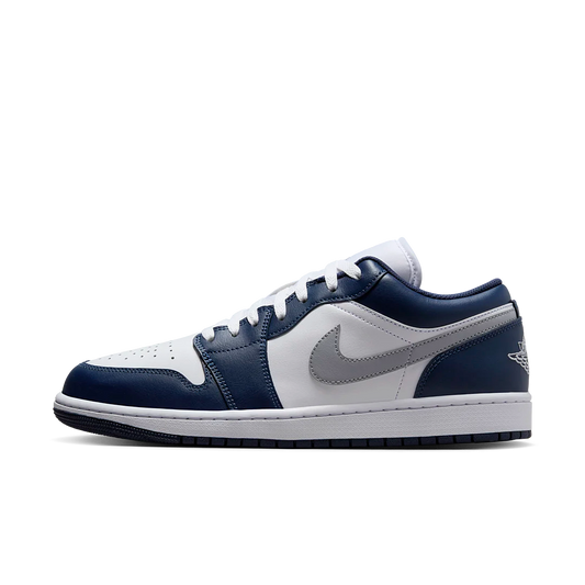 Overkicks - Air Jordan 1 Low Wolf Grey Midnight Navy (553558-141) - vista lateral