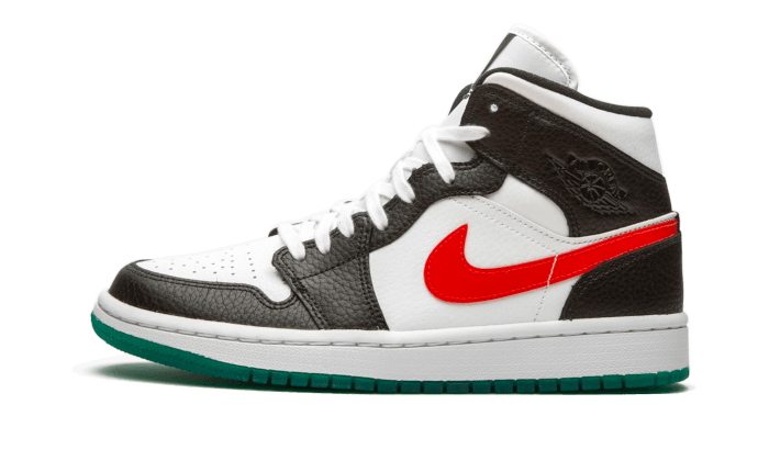 Overkicks - Air Jordan 1 Mid Alternate Swooshes Red Yellow (BQ6472-063) - vista lateral