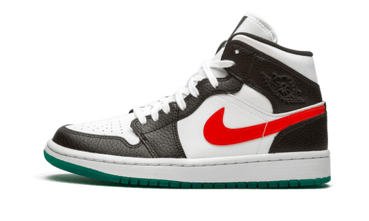 Overkicks - Air Jordan 1 Mid Alternate Swooshes Red Yellow (BQ6472-063) - vista lateral