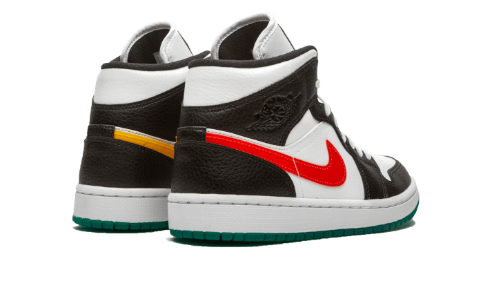 Overkicks - Air Jordan 1 Mid Alternate Swooshes Red Yellow (BQ6472-063) - par completo