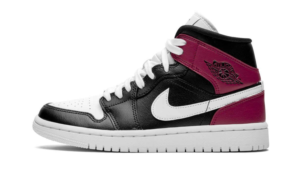 Overkicks - Air Jordan 1 Mid Black Noble Red (BQ6472-016) - vista lateral
