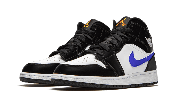 Overkicks - Air Jordan 1 Mid Black Racer Blue White (GS) (554725-084) - imagen 2