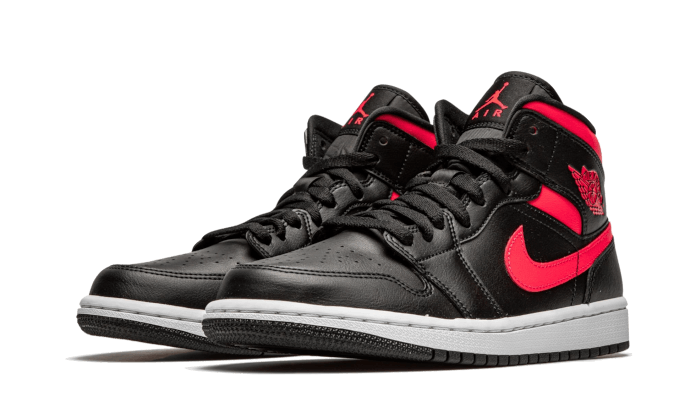 Overkicks - Air Jordan 1 Mid Black Siren Red (BQ6472-004) - vista trasera