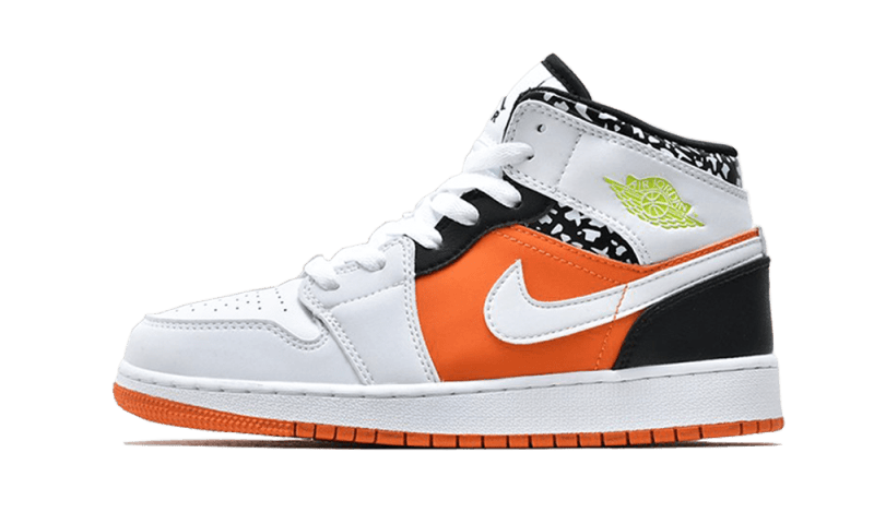 Overkicks - Air Jordan 1 Mid Composition Notebook (GS) (554725-870) - vista lateral