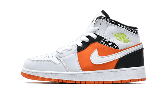 Overkicks - Air Jordan 1 Mid Composition Notebook (GS) (554725-870) - vista lateral