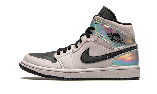 Overkicks - Air Jordan 1 Mid Dirty Powder Iridescent (BQ6472-602) - vista lateral