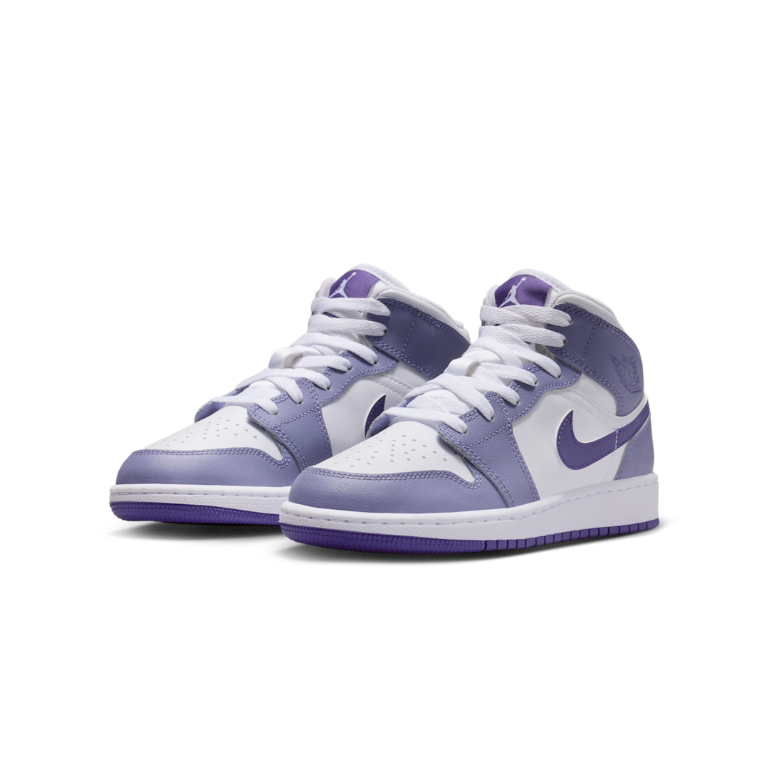 Overkicks - Air Jordan 1 Mid Dusty Amethyst White Court Purple (GS) (DQ8423-500) - imagen 2