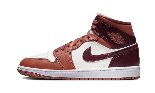 Overkicks - Air Jordan 1 Mid Dusty Peach Night Maroon (BQ6472-200) - vista lateral