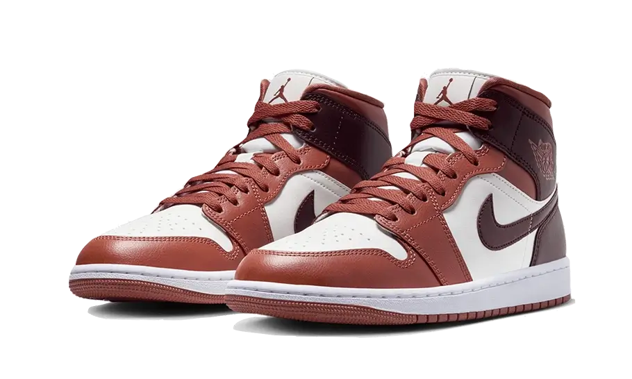 Overkicks - Air Jordan 1 Mid Dusty Peach Night Maroon (BQ6472-200) - vista trasera