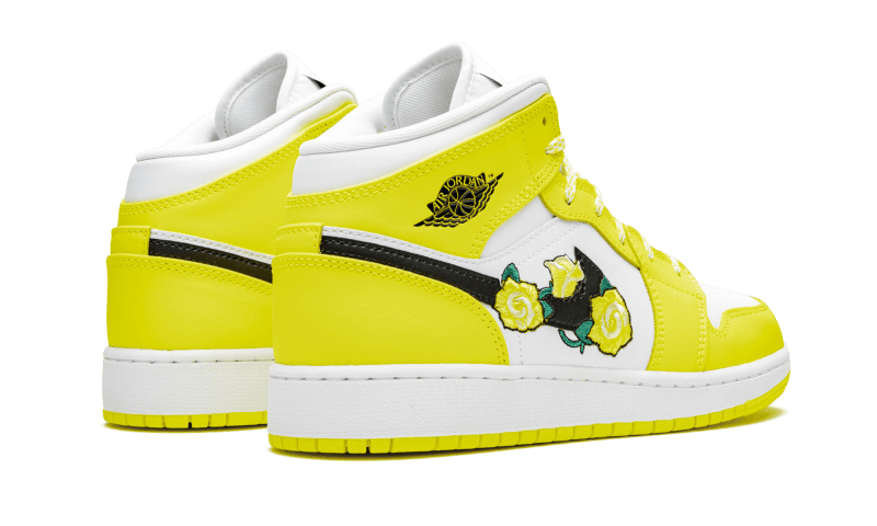 Overkicks - Air Jordan 1 Mid Dynamic Yellow Floral (GS) (AV5174-700) - imagen 3