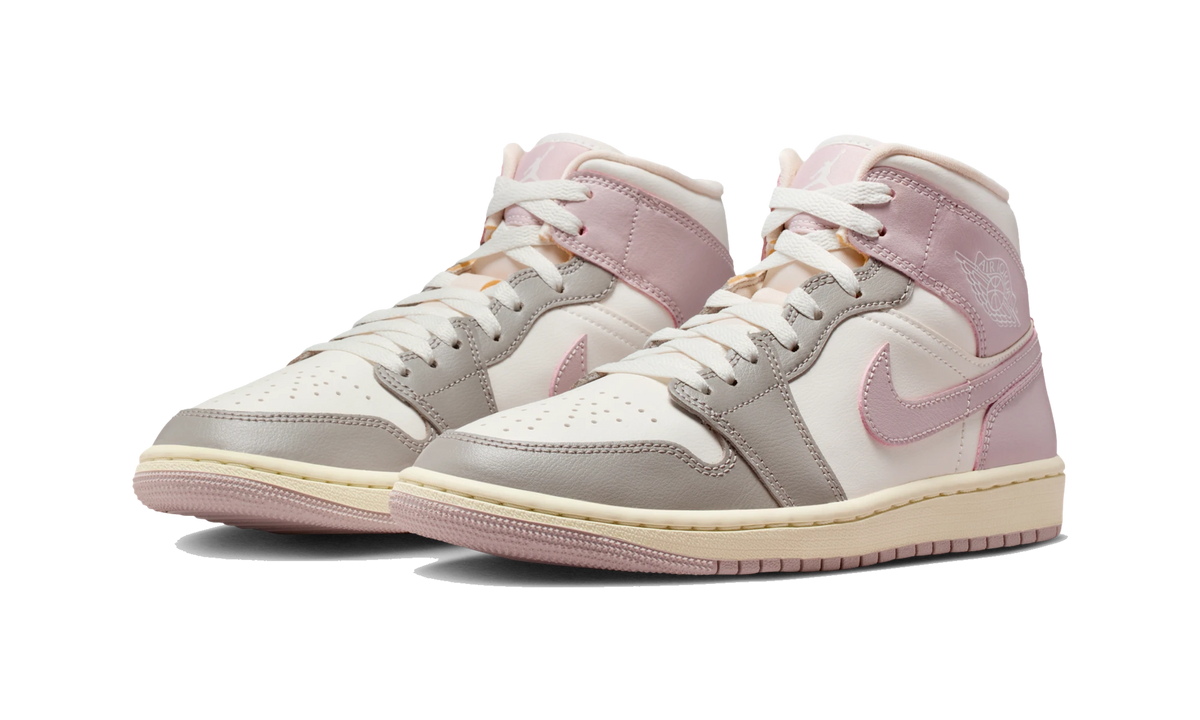 Overkicks - Air Jordan 1 Mid Enigma Stone Particle Rose (BQ6472-122) - vista trasera