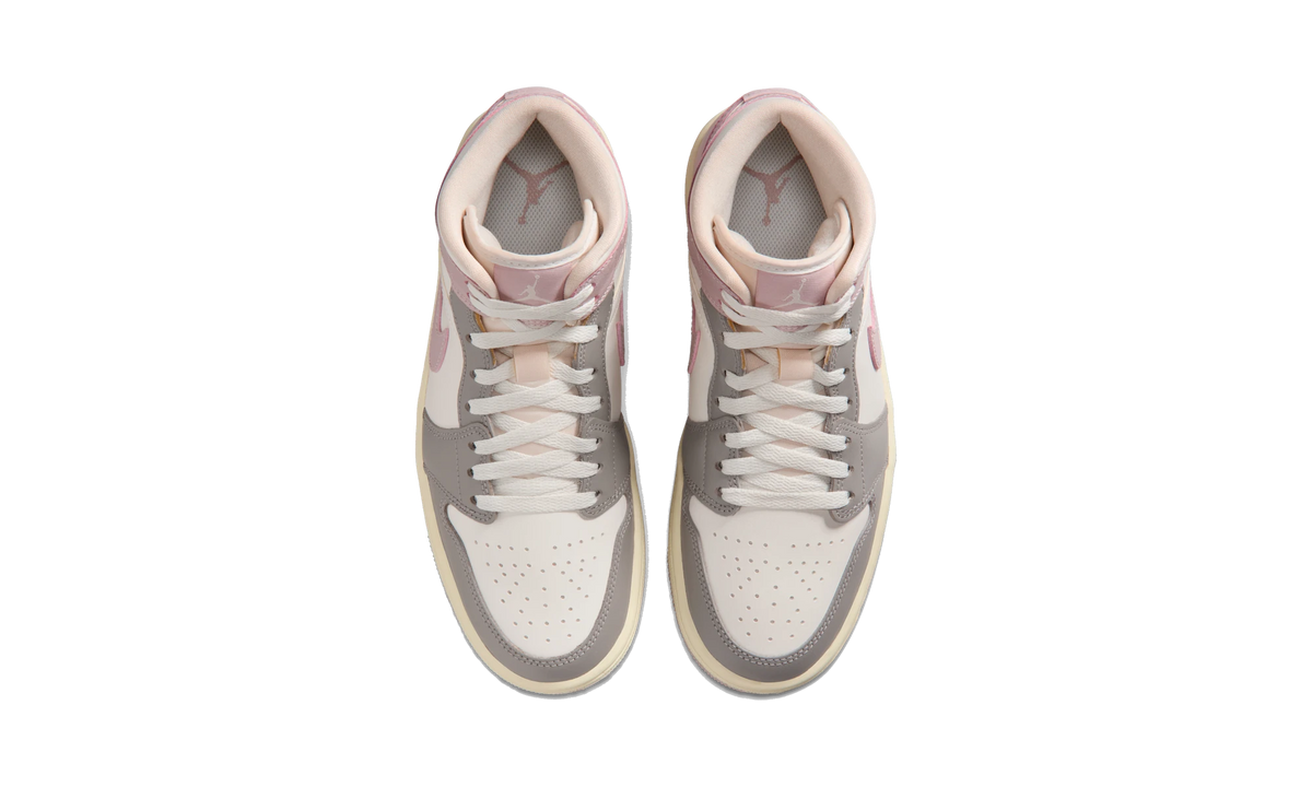 Overkicks - Air Jordan 1 Mid Enigma Stone Particle Rose (BQ6472-122) - vista superior