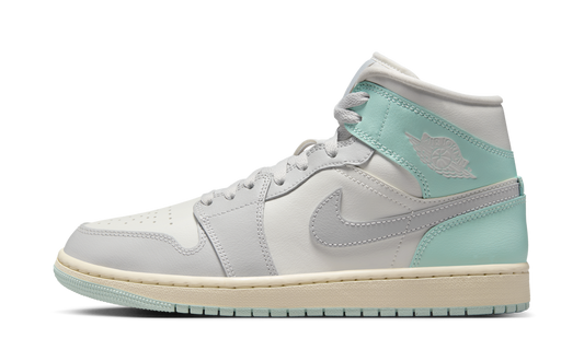 Overkicks - Air Jordan 1 Mid Football Grey Igloo (BQ6472-134) - vista lateral