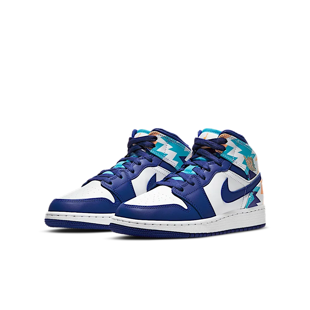 Overkicks - Air Jordan 1 Mid Geometric Print (GS) (555112-105) - imagen 2