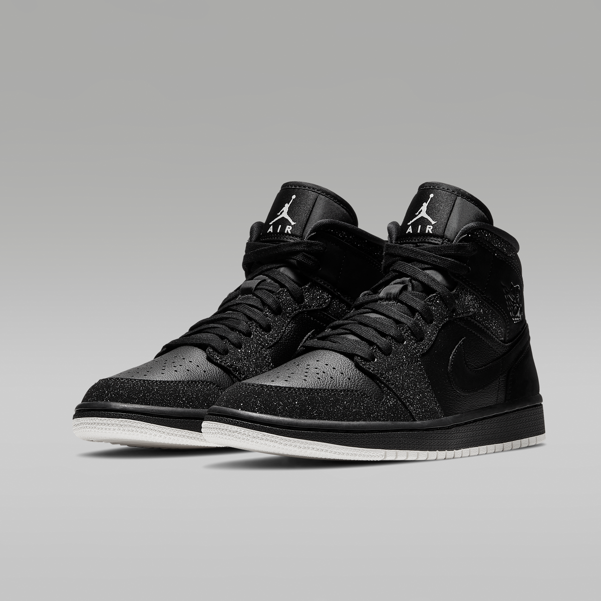 Overkicks - Air Jordan 1 Mid Glitter Black (BQ6472-001) - vista trasera