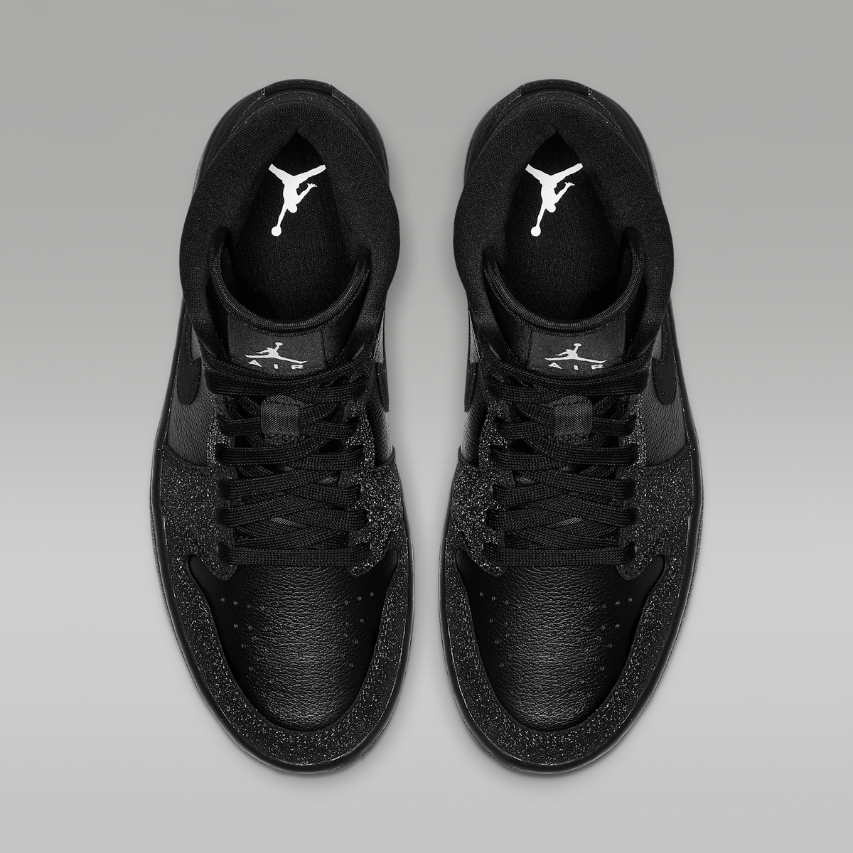 Overkicks - Air Jordan 1 Mid Glitter Black (BQ6472-001) - vista superior
