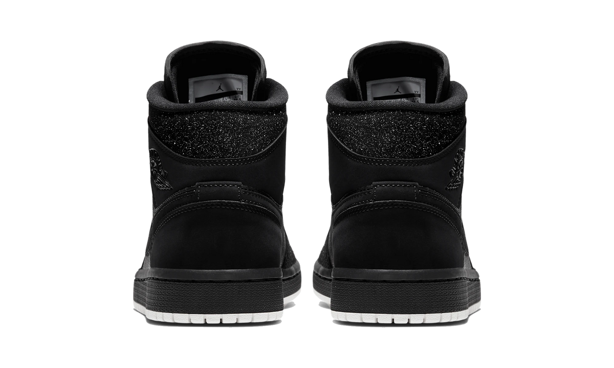 Overkicks - Air Jordan 1 Mid Glitter Black (BQ6472-001) - detalle talón