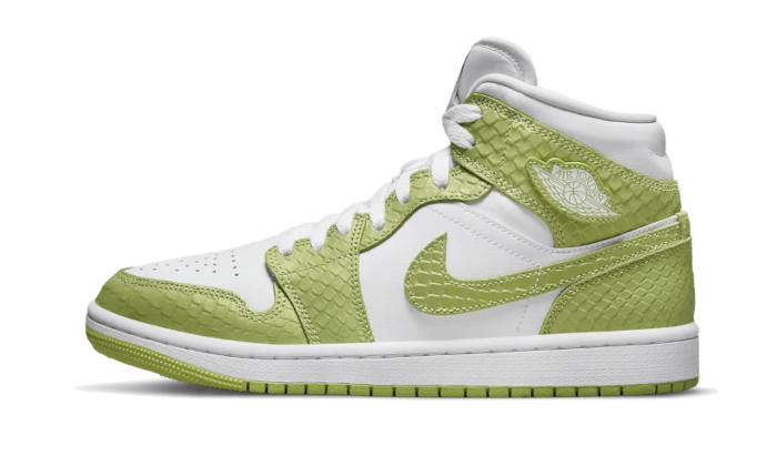 Overkicks - Air Jordan 1 Mid Green Python (DV2959-113) - vista lateral