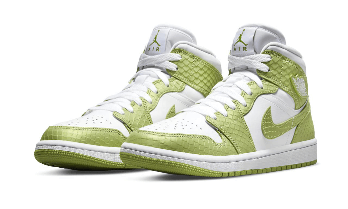 Overkicks - Air Jordan 1 Mid Green Python (DV2959-113) - vista trasera