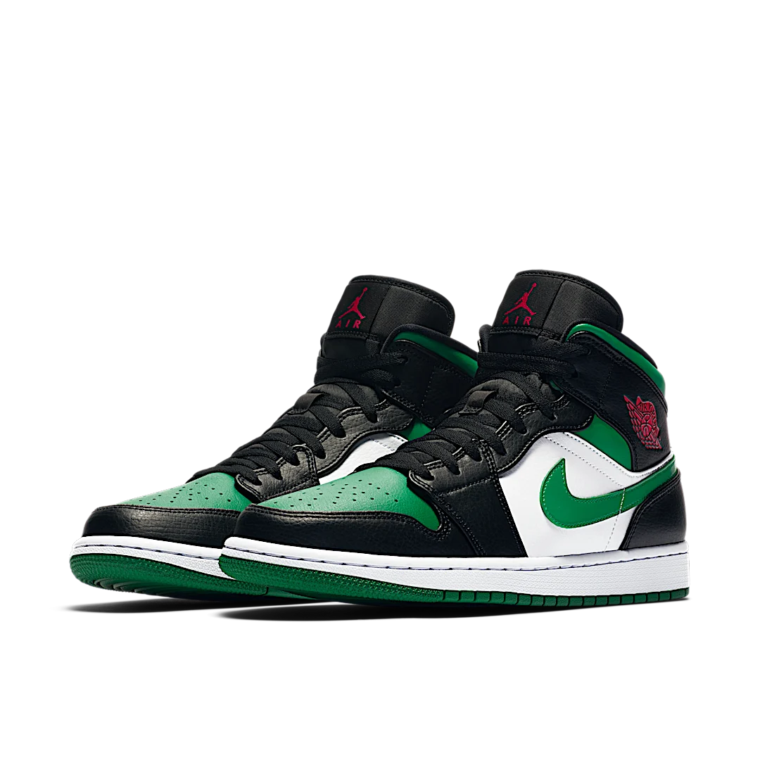 Overkicks - Air Jordan 1 Mid Green Toe (554724-067 / 554725-067) - vista trasera