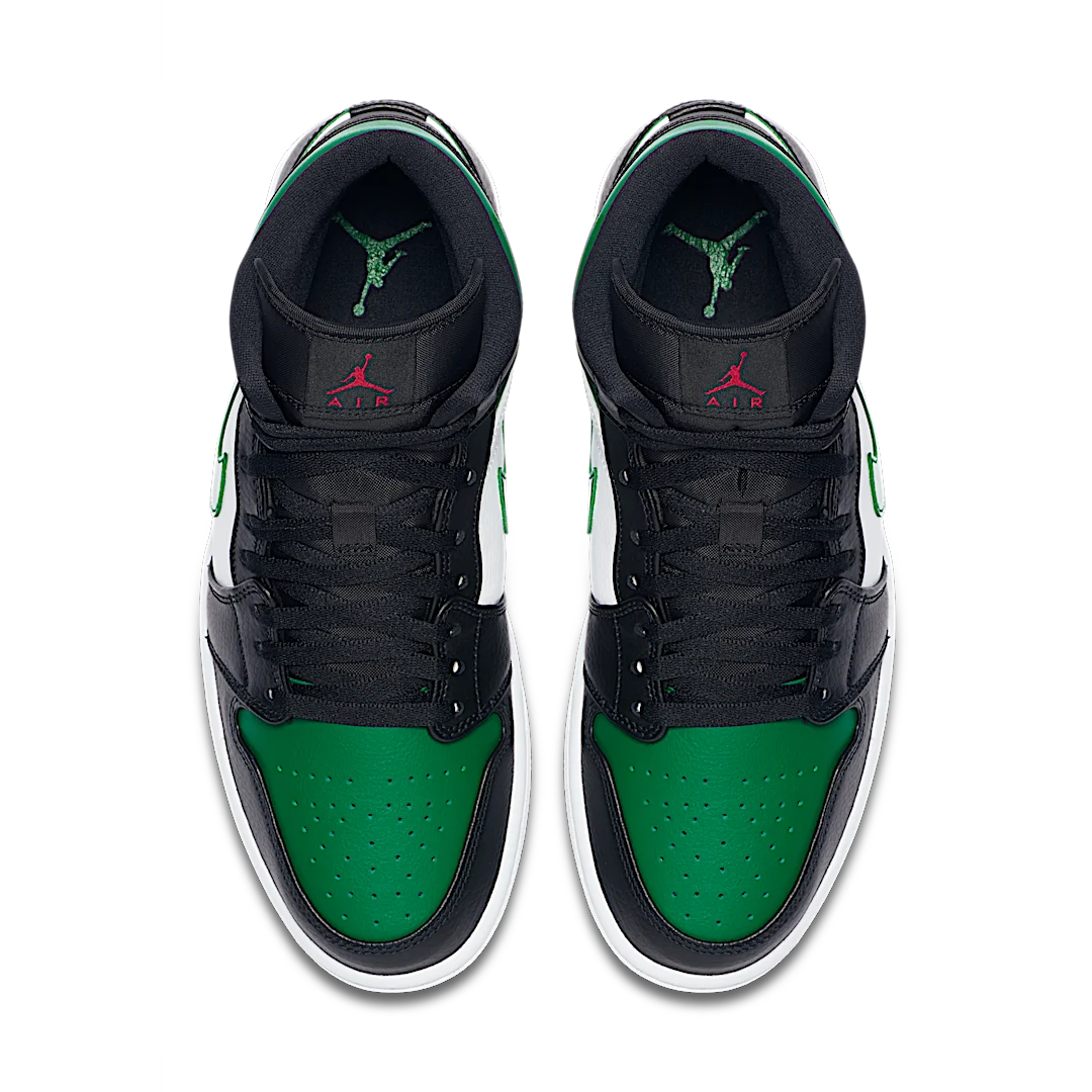 Overkicks - Air Jordan 1 Mid Green Toe (554724-067 / 554725-067) - par completo