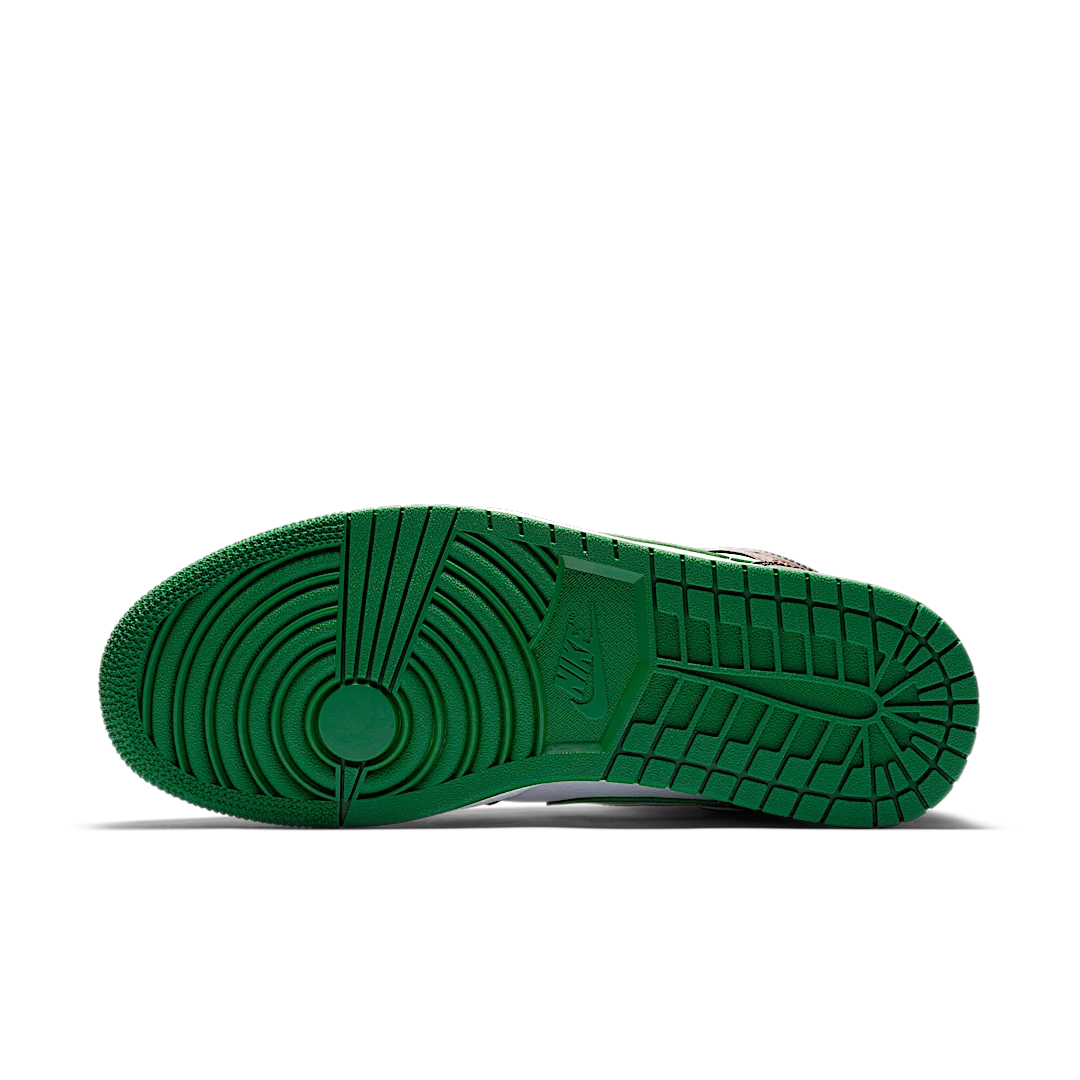Overkicks - Air Jordan 1 Mid Green Toe (554724-067 / 554725-067) - detalle suela