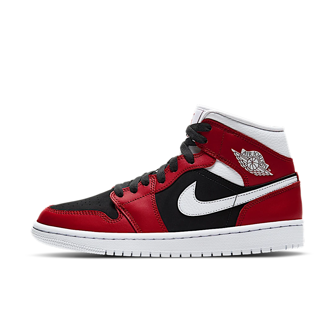 Overkicks - Air Jordan 1 Mid Gym Red Black (BQ6472-601) - vista lateral