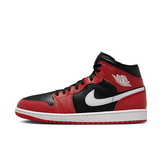 Overkicks - Air Jordan 1 Mid Gym Red Black White (2024) (DQ8426-061) - vista lateral
