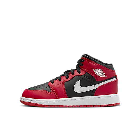 Overkicks - Air Jordan 1 Mid Gym Red Black White (GS) (DQ8423-061) - vista lateral