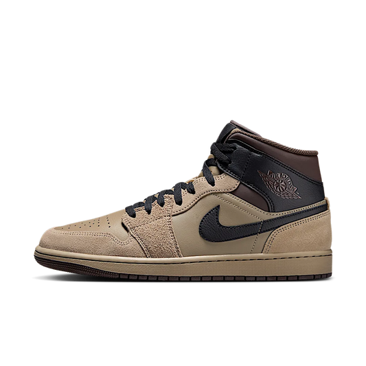 Overkicks - Air Jordan 1 Mid Khaki Baroque Brown (HV6422-200) - vista lateral