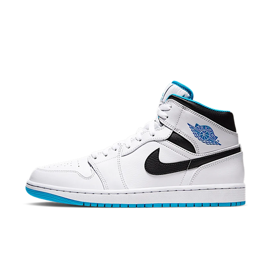 Overkicks - Air Jordan 1 Mid Laser Blue (554724-141) - vista lateral