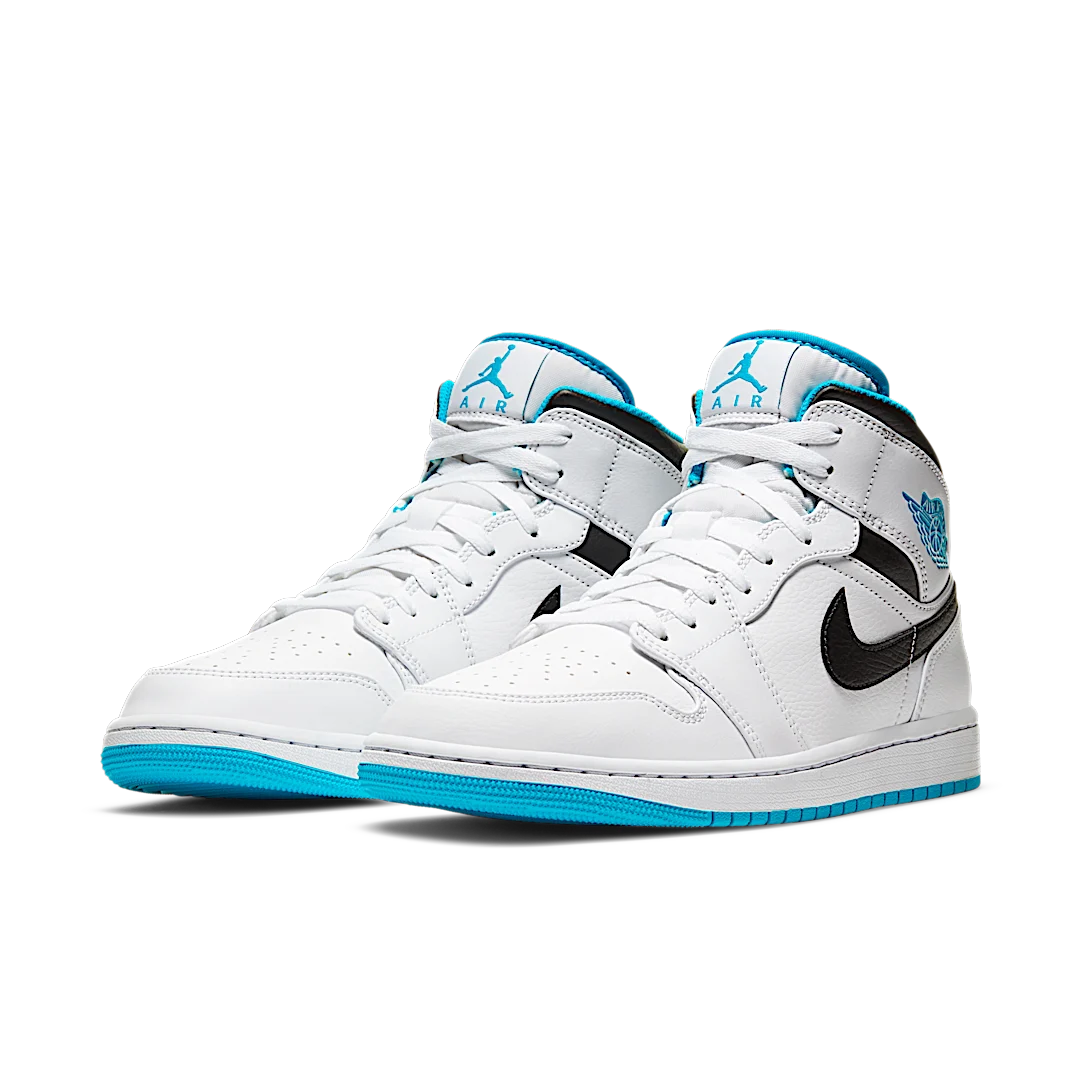Overkicks - Air Jordan 1 Mid Laser Blue (554724-141) - vista trasera