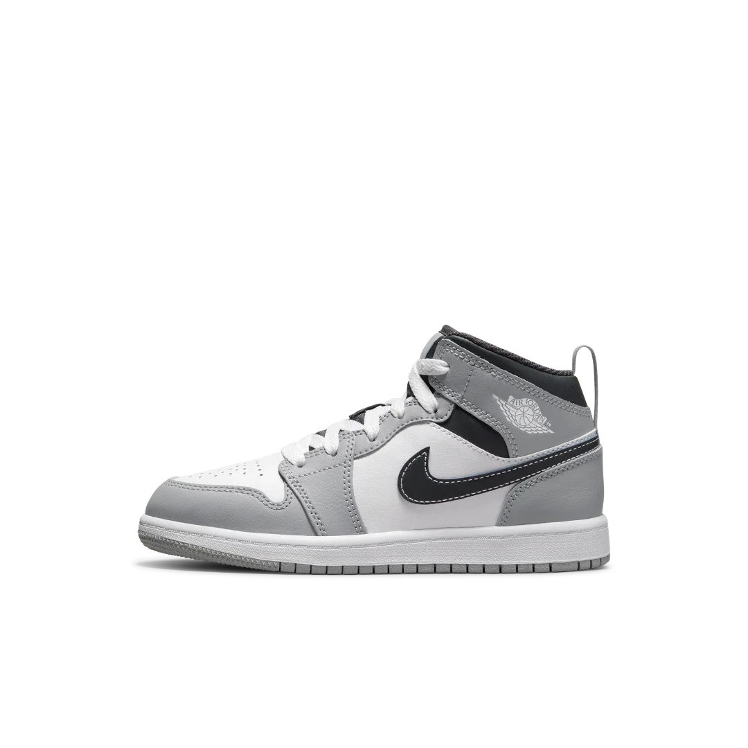 Overkicks - Air Jordan 1 Mid Light Smoke Grey (2022) (PS) (640734-078) - vista lateral