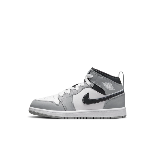 Overkicks - Air Jordan 1 Mid Light Smoke Grey (2022) (PS) (640734-078) - vista lateral