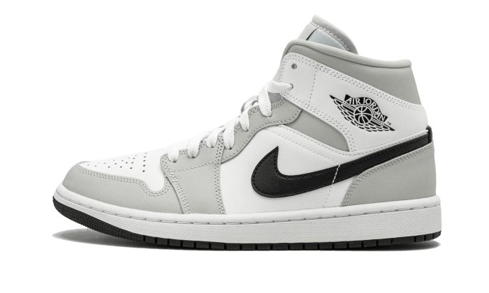 Overkicks - Air Jordan 1 Mid Light Smoke Grey White (BQ6472-015) - vista lateral