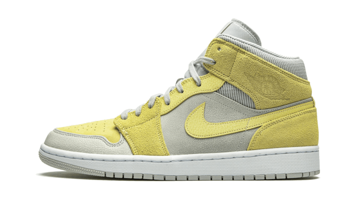 Overkicks - Air Jordan 1 Mid Mixed Textures Yellow (DA4666-001) - vista lateral
