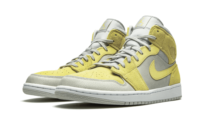 Overkicks - Air Jordan 1 Mid Mixed Textures Yellow (DA4666-001) - vista trasera