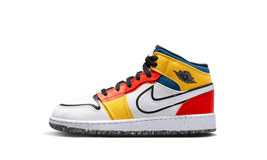 Overkicks - Air Jordan 1 Mid Multi-Color Canvas (GS) (DV1316-100) - vista lateral