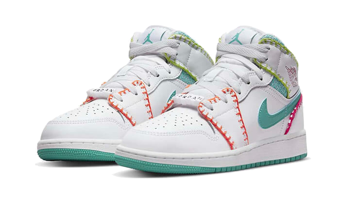 Overkicks - Air Jordan 1 Mid Multi Knit (GS) (DM6218-100) - imagen 2