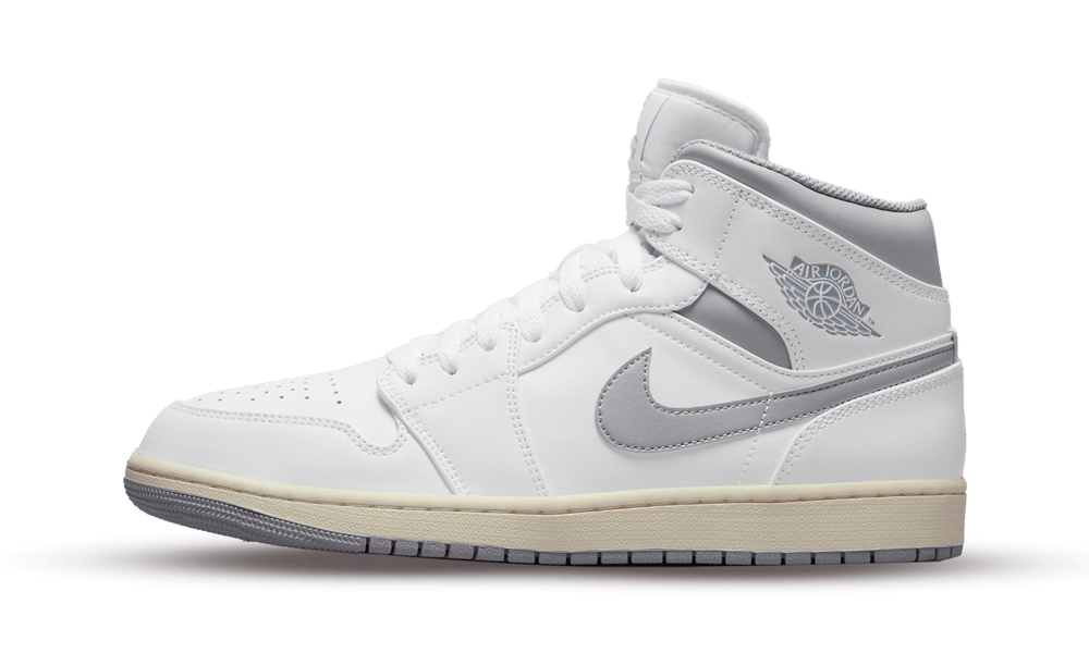 Overkicks - Air Jordan 1 Mid Neutral Grey (554724-135 / 554725-135) - vista lateral