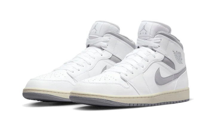 Overkicks - Air Jordan 1 Mid Neutral Grey (554724-135 / 554725-135) - vista trasera