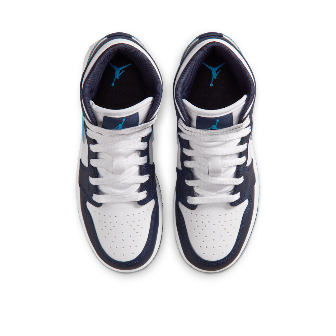 Overkicks - Air Jordan 1 Mid Obsidian Dark Powder Blue (GS) (DQ8423-404) - imagen 3