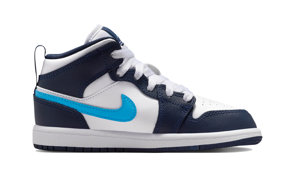 Overkicks - Air Jordan 1 Mid Obsidian Dark Powder Blue (PS) (DQ8424-404) - imagen 4