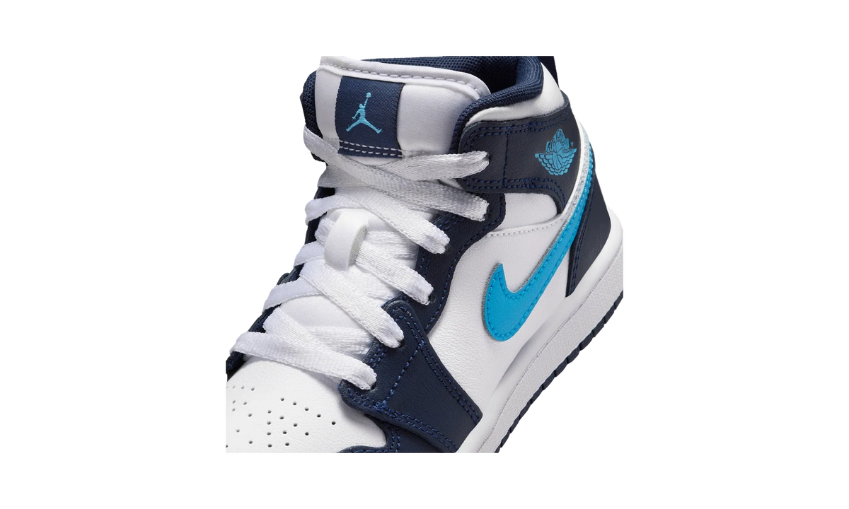 Overkicks - Air Jordan 1 Mid Obsidian Dark Powder Blue (PS) (DQ8424-404) - imagen 7