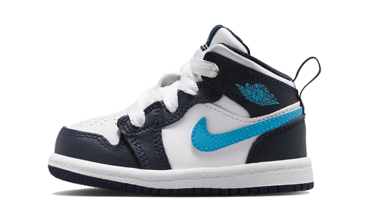 Overkicks - Air Jordan 1 Mid Obsidian Dark Powder Blue (TD) (DQ8425-404) - vista lateral
