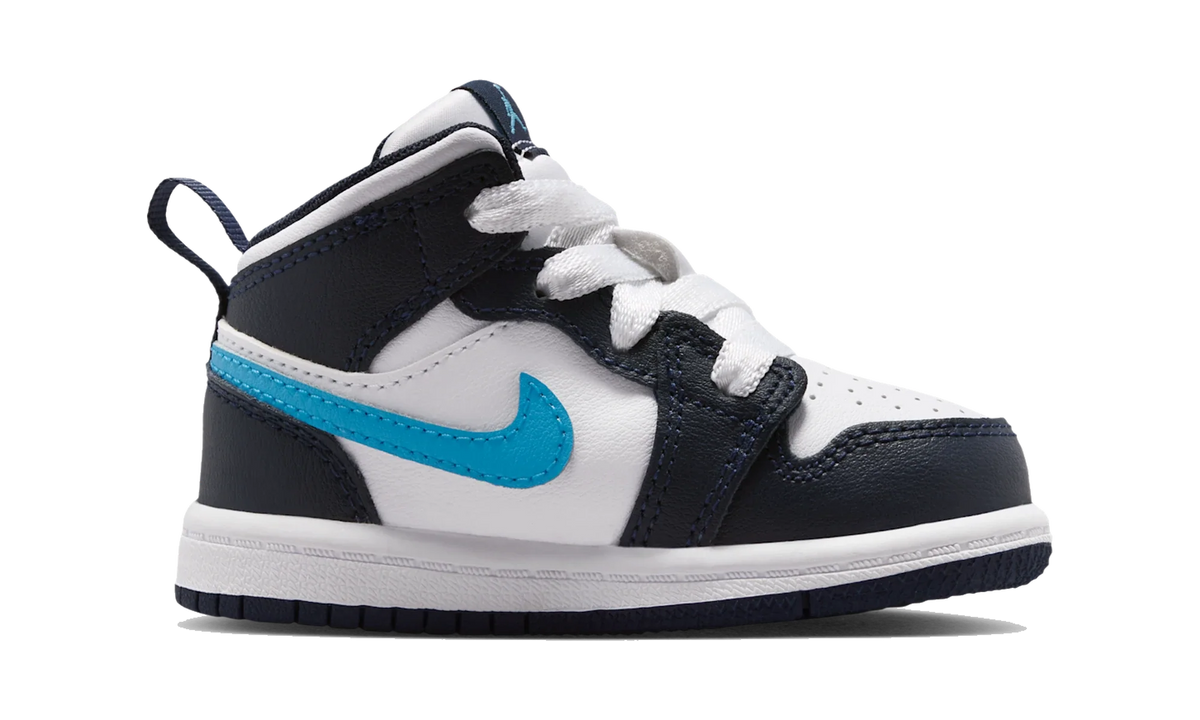 Overkicks - Air Jordan 1 Mid Obsidian Dark Powder Blue (TD) (DQ8425-404) - imagen 4