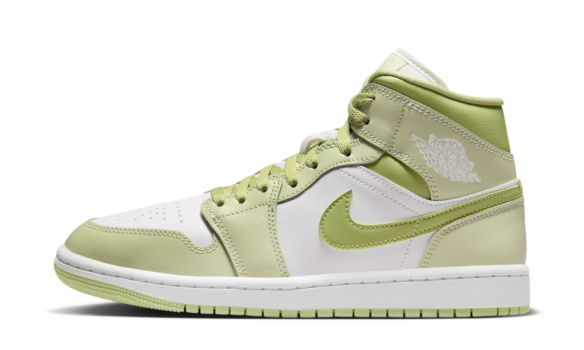 Overkicks - Air Jordan 1 Mid Olive Aura Lawn (BQ6472-302) - vista lateral