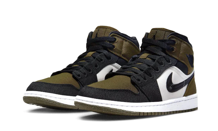 Overkicks - Air Jordan 1 Mid Olive Toe (DV0427-301) - vista trasera