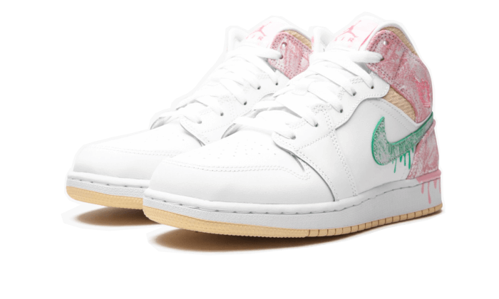 Overkicks - Air Jordan 1 Mid Paint Drip (GS) (DD1666-100) - imagen 2