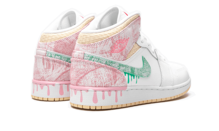 Overkicks - Air Jordan 1 Mid Paint Drip (GS) (DD1666-100) - imagen 3
